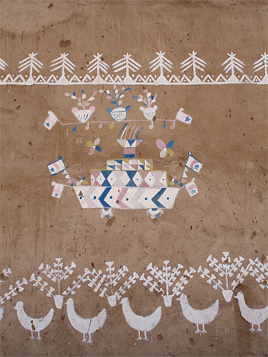 Peinture sur le mur d'une maison nubienne
