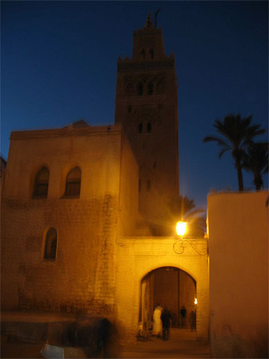 Tomb�e de la nuit sur Marrakech