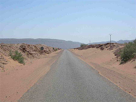 In the road pr�s de M'Hamid
