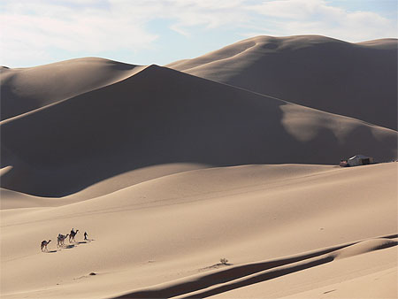 L'arriv�e au bivouac