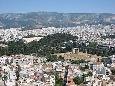 Vue sur la ville d'Ath�nes