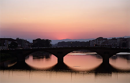 Coucher de soleil sur l'Arno