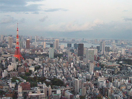 Tokyo, vue depuis la tour Mori, le soir