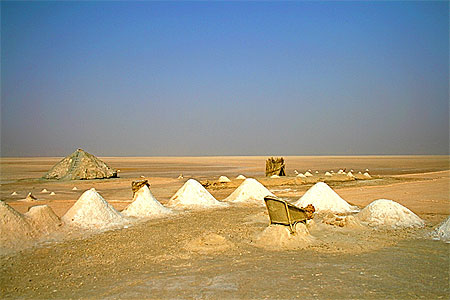 Chott el Djerid - tas  de sel surrealistes