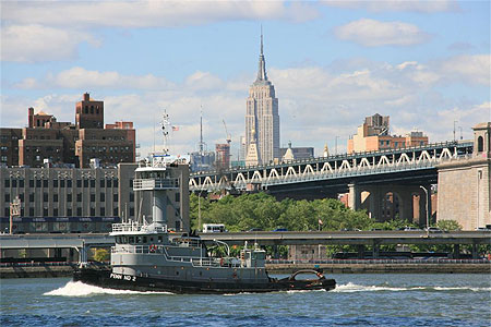 L'Empire State Building depuis le Pont de Brooklyn