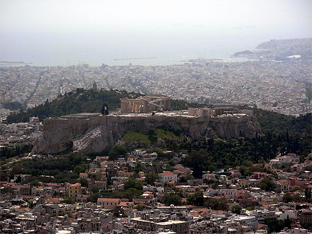 Parth�non vue du mont Lycabete