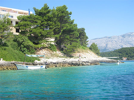 Esplanade de Korcula vue depuis la mer