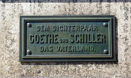 Plaque comm�morative de Schiller et Goethe