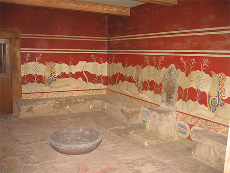 Salle du tr�ne du roi Minos � Cnossos