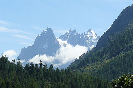 Les Aiguilles de Chamonix vues depuis Vallorcine