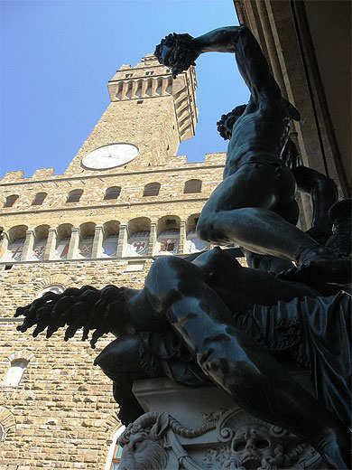 Vue plongeante de Pers�e sur le Palazzo Vecchio