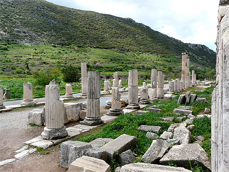 Vestiges de colonnes � Eph�se