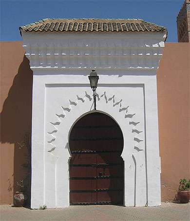 Marrakech, La grande Mosqu�e et la Koutoubia.