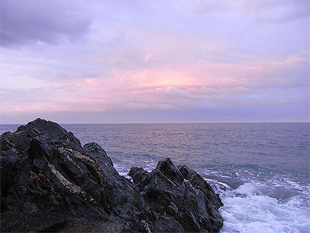 Couch� de soleil sur la mer