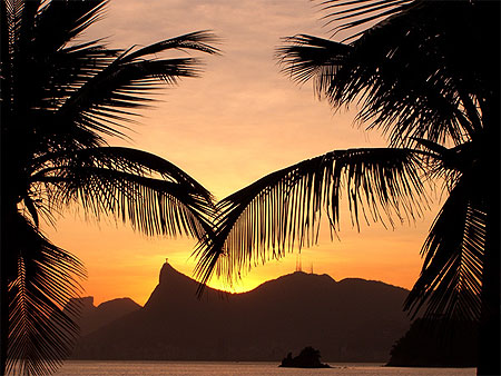 Coucher de soleil derri�re le corcovado