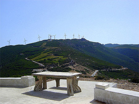 Vue du moulin sur les �oliennes