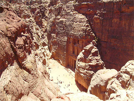 Le Khazneh vu d'en haut