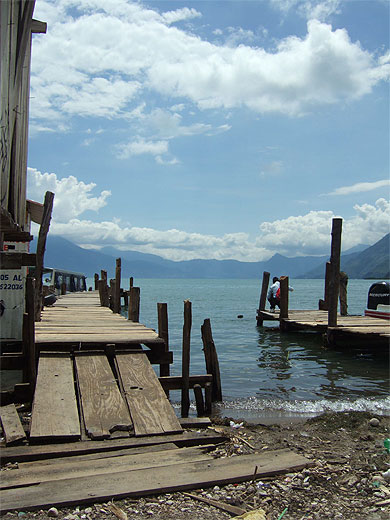 Arriv�e au lac Atitlan