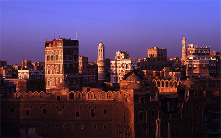 Coucher de soleil sur Sanaa