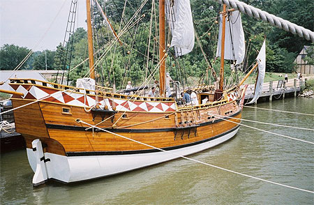 Reconstitution de navire anglais � Jamestown
