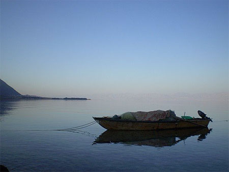 Bateau d'un p�cheur sur la Mer Rouge