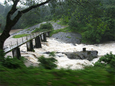 Sur la route de Munnar pendant la mousson... 