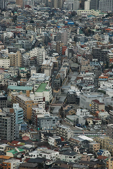 Vue a�rienne du quartier Nakanoshinbashi