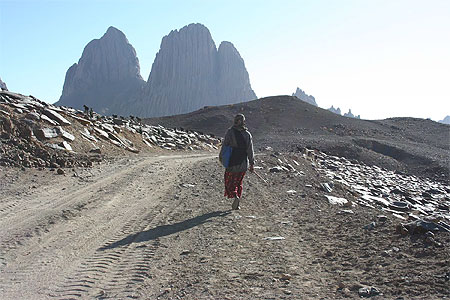 Alg�rie - Hoggar - Berg�re et son troupeau