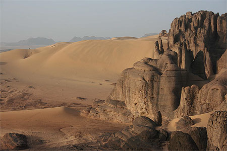 Alg�rie - Hoggar - Tin Akacheker - Bient�t le coucher de soleil
