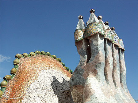Barcelone : sur la terrasse de la casa Batllo