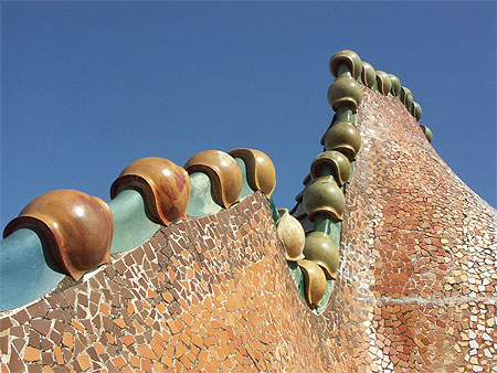 Barcelone : sur la terrasse de la casa Batllo