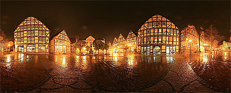 Hofgeismar, le village en soir�e, sous la pluie