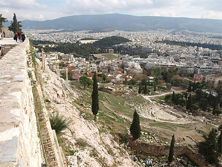 Vue de l'Acropole - Th��tre de Dionysos, Olympieion & Stade