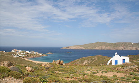 Une des plages de l'�le de Mykonos