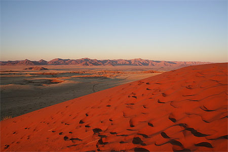 Coucher de soleil sur le d�sert du Namib