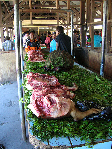 Etal de boucher papou