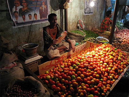 Sur le march� de Puduchery...