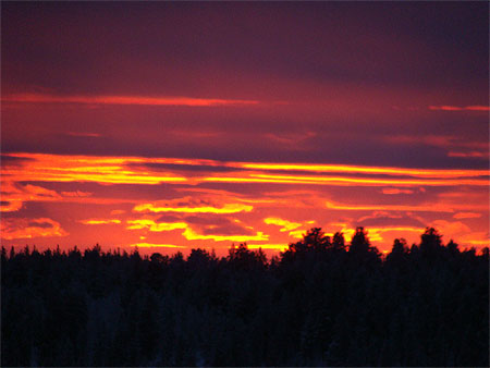 Coucher de soleil sur la Su�de depuis la Finlande