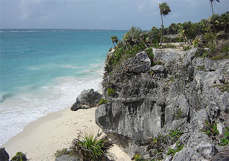 La plage des ruines de Tulum