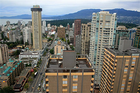 Vue de Vancouver depuis l'h�tel Blue Horizon