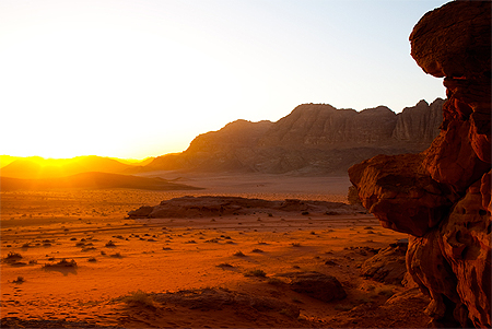 Coucher de soleil dans le d�sert
