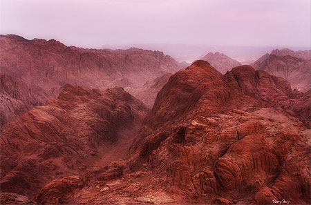 En haut du Mont Mo�se , Egypte , Sina� 