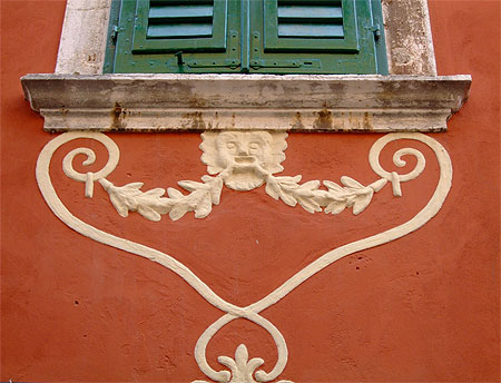 D�tail d'une maison dans les rues de la vieille ville de Rovinj