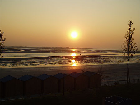 Coucher de soleil en baie de somme