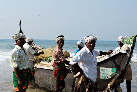 P�cheurs � la plage