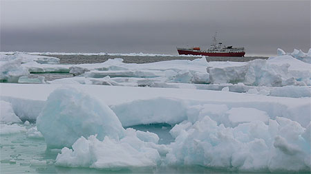 Brise glace dans la banquise