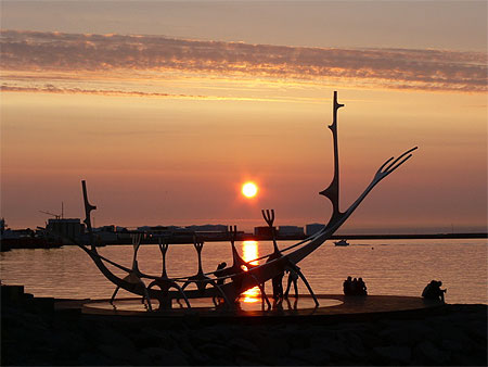 Coucher de soleil � Reykjavik