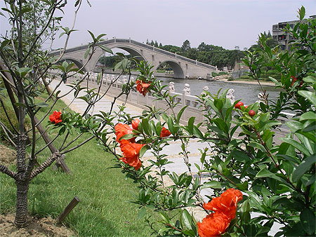 Sur les berges du canal ceinturant Suzhou