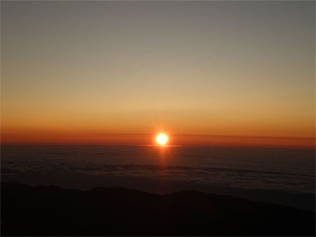 Lever du soleil depuis le crat�re du Teide (7h25)