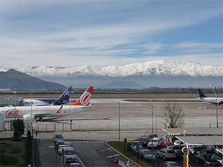 A�roport de Santiago vu : Andes